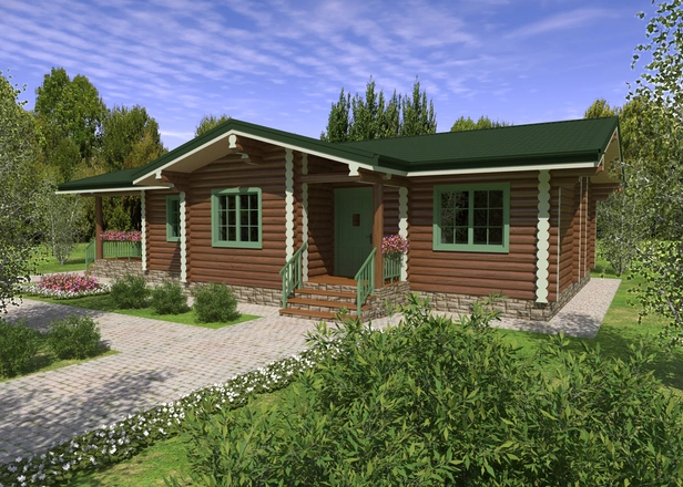 Дом из оцилиндрованного бревна 11 х 15