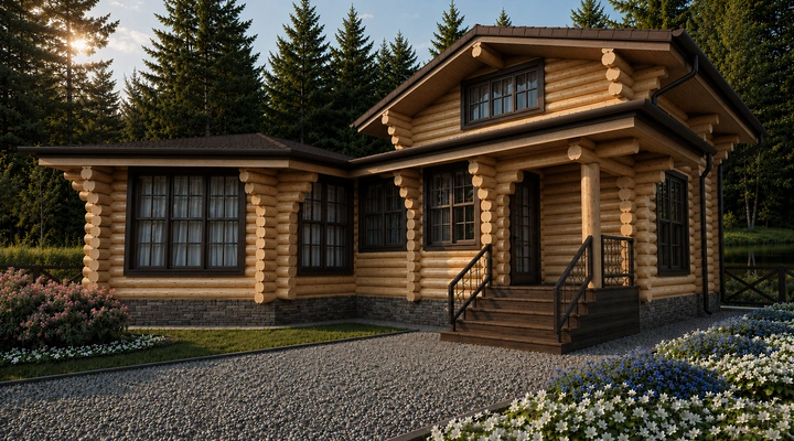 Дом из оцилиндрованного бревна 9,5 х 14 м <span>№95</span>