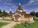 Храм из оцилиндрованного бревна 9х24 м