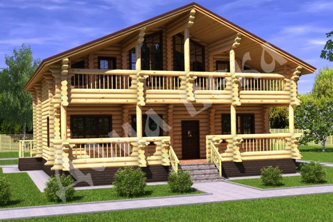 Дом из оцилиндрованного бревна 12 х 17 м <span>№2</span>